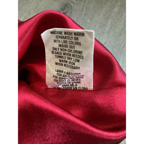 Vintage Children's Place Sleeveless Red Velour Floral Embroidered Dress - Picture 9 of 11